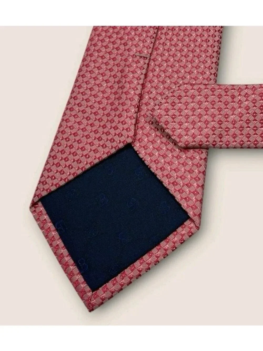 LAURA BIAGIOTTI Silk Tie Pink Geometric W:3.5